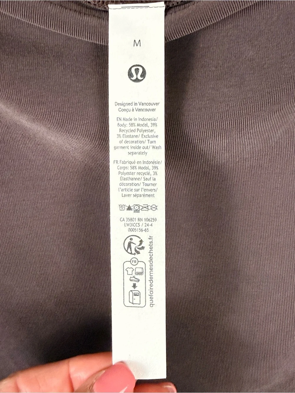 NWOT Lululemon Drapey Softstreme Off the Shoulder Long Sleeve in Espresso Size M